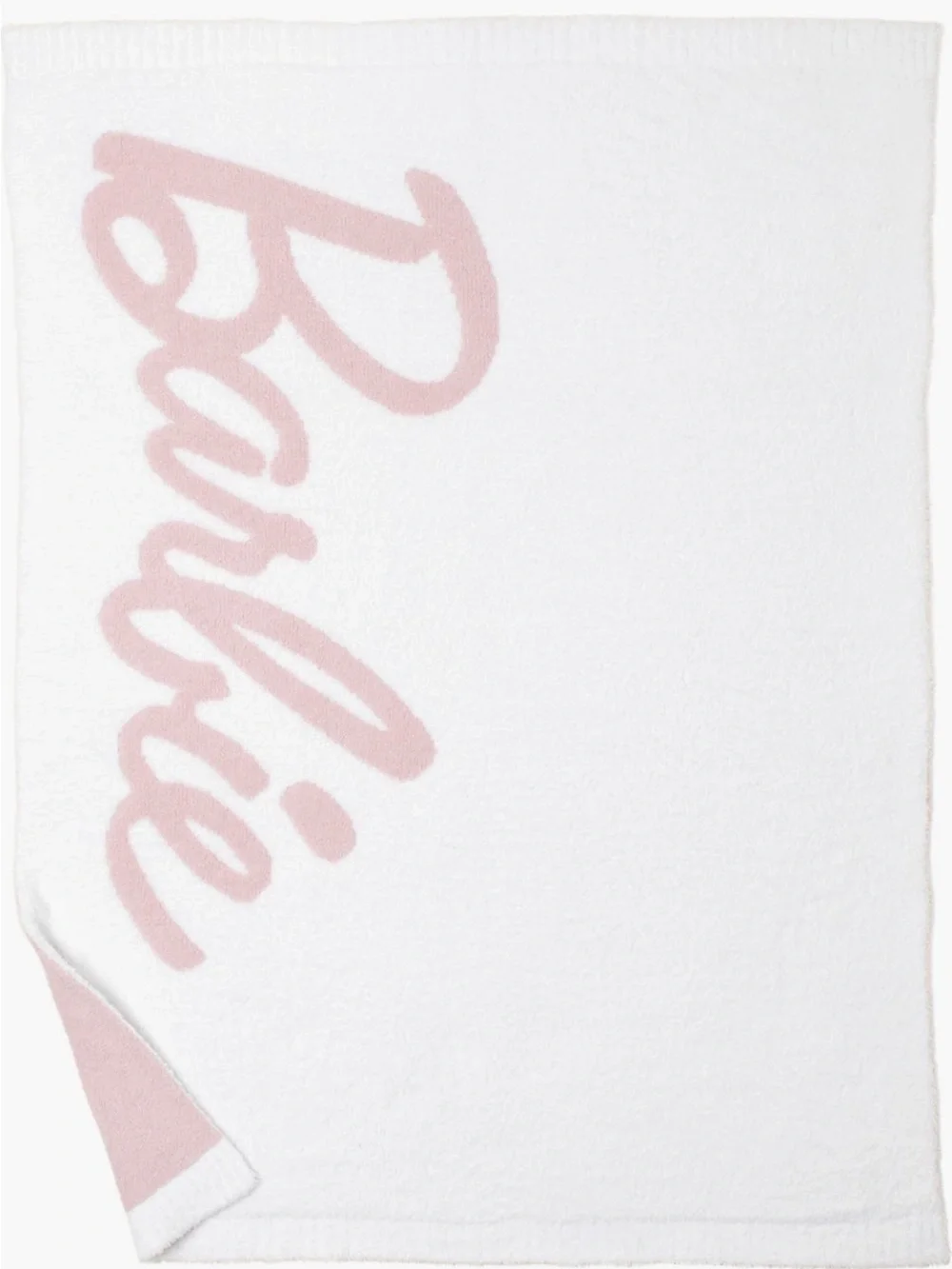 NWT Barefoot Dreams Barbie White and Light Pink Plush Throw